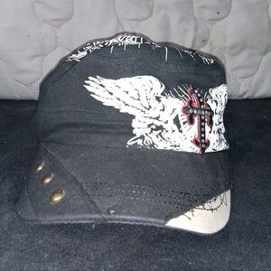 New Black Cross & Wings Hat